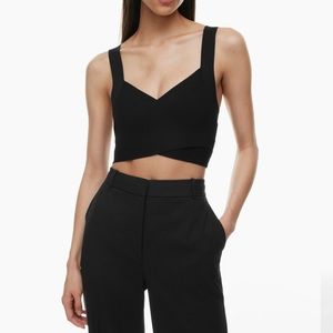 Aritzia Babaton Sculpt Knit Greek Tank - black - XS